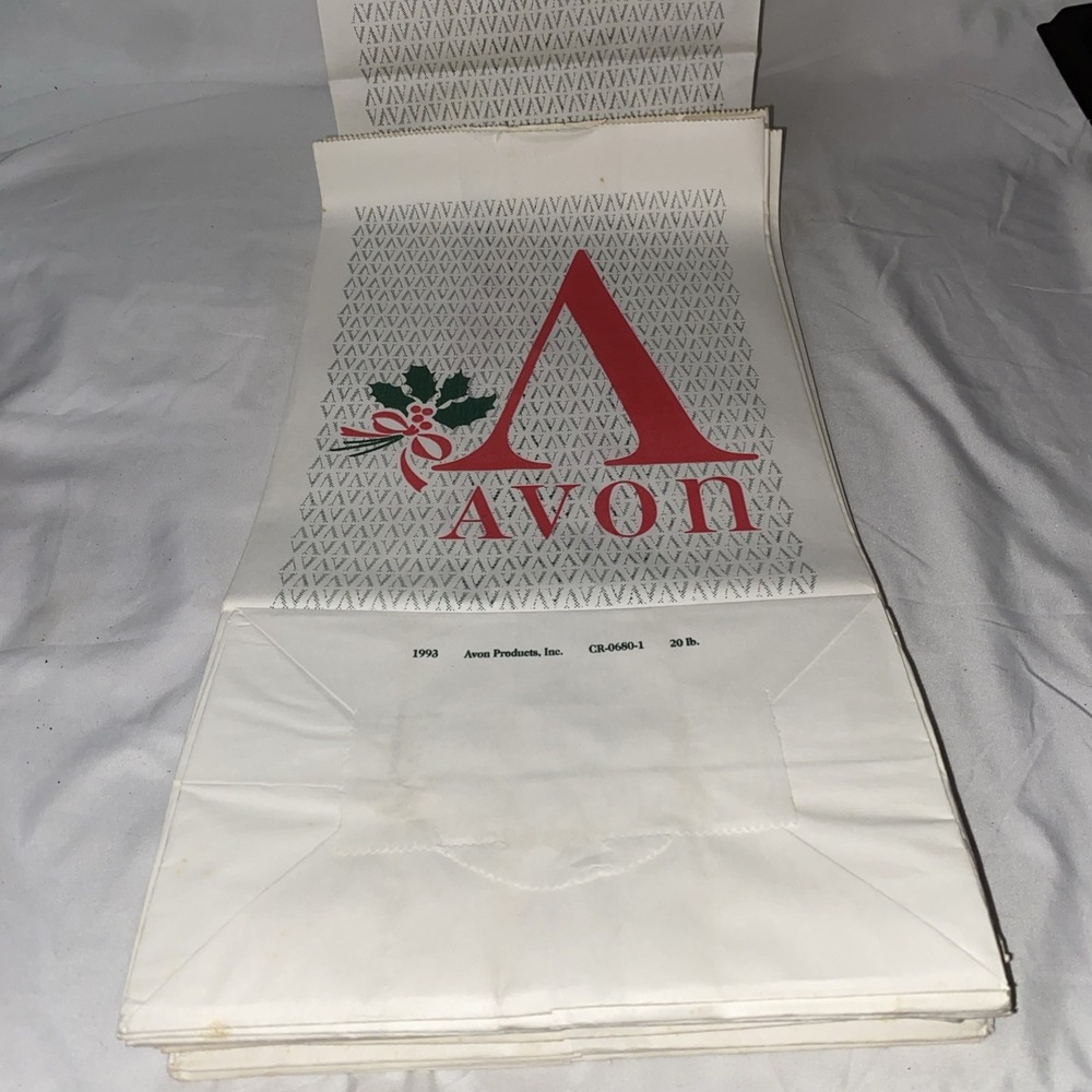 10 Large Vintage 1993 Avon Paper Bags 16 X 8.25 Inches‎